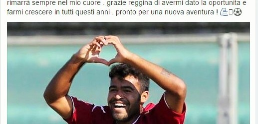 Louzada, una foto di RNP per salutare Reggio e la Reggina