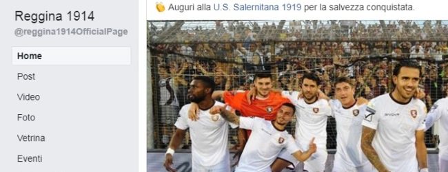 Salernitana ancora in B, gli auguri della Reggina