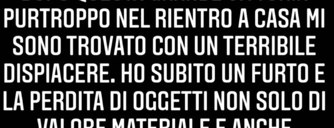 Brutta disavventura per Denis: furto nella casa del calciatore